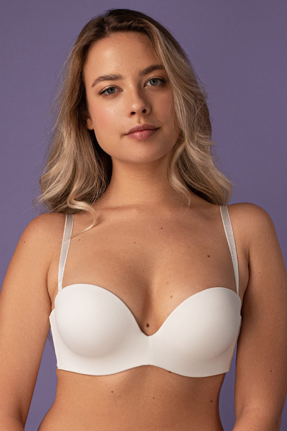 Гладкий бюстгальтер балконет SLZ19801225/225С white