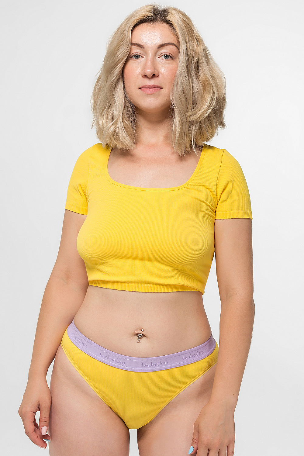 Кроп-топ в рубчик SLZ23903014/3014A yellow