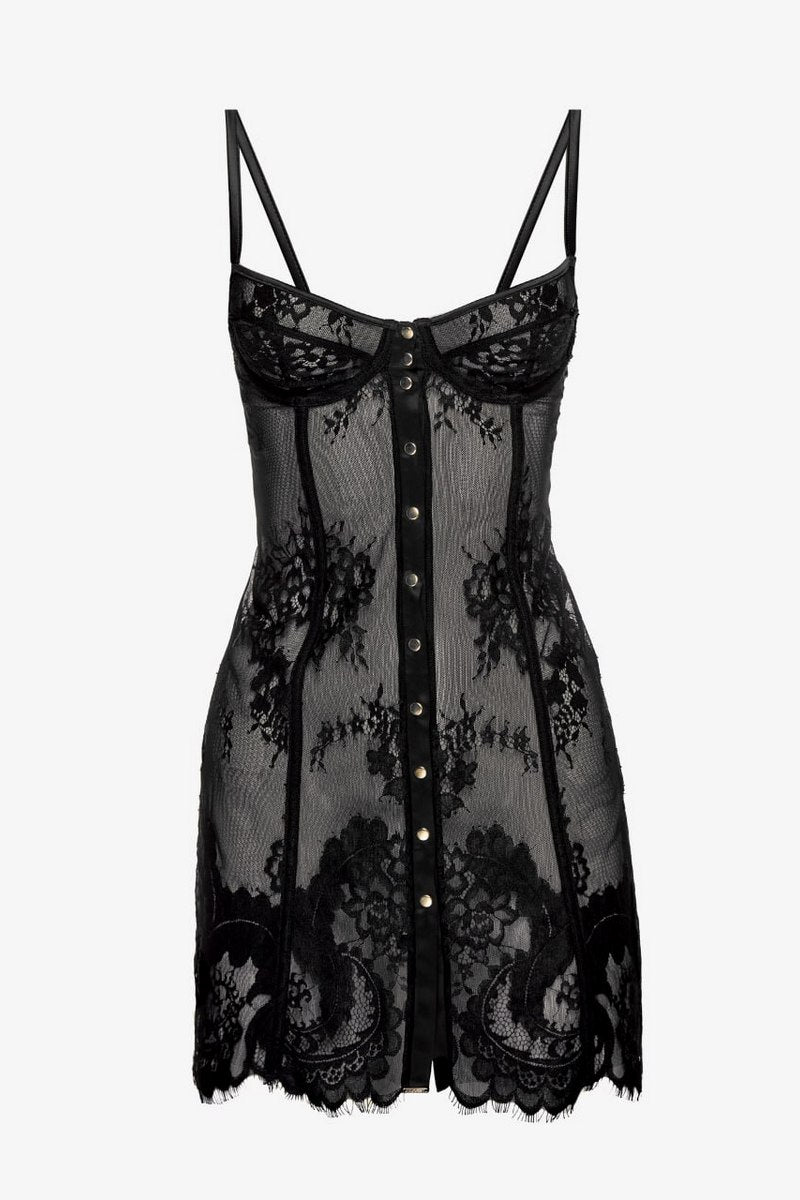 Мереживна сорочка з ґудзиками Аргансуела К11 black