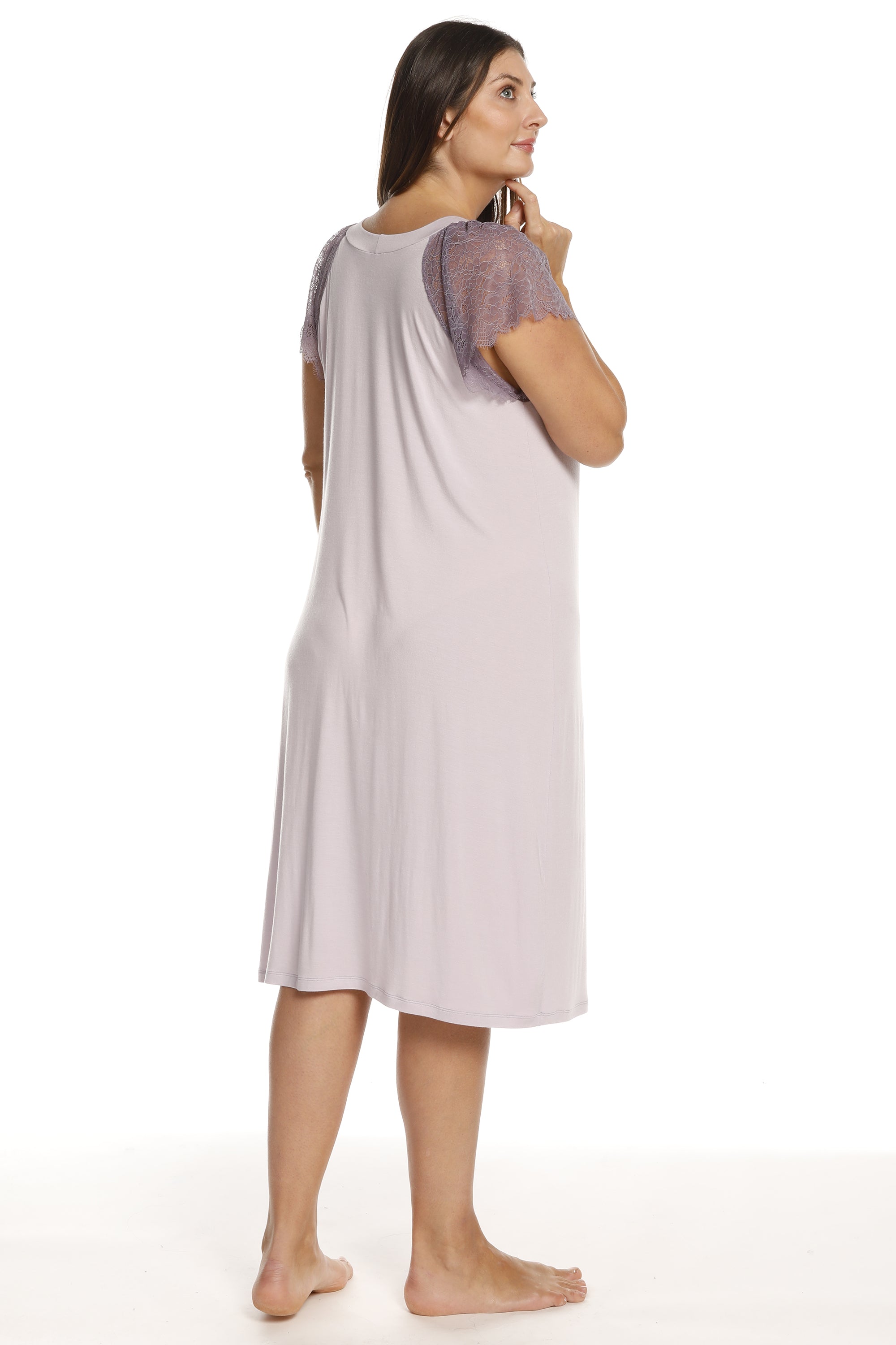 Сорочка из бамбука 03214XL lilac