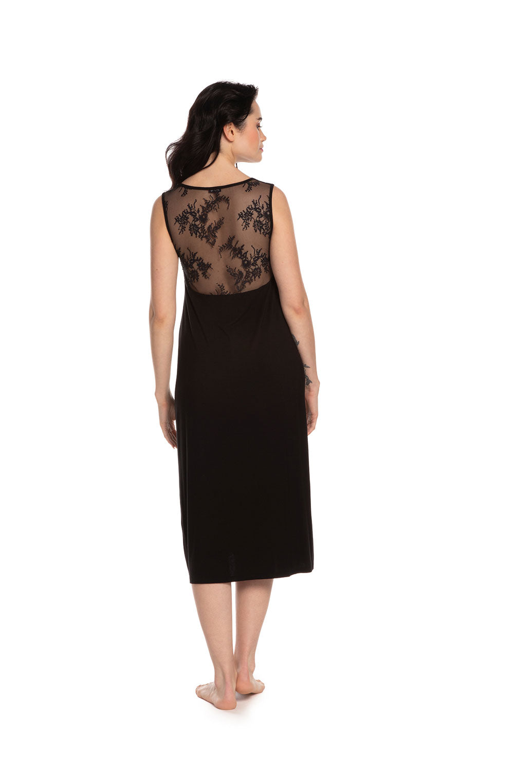 Сорочка с кружевной спинкой 10501C black