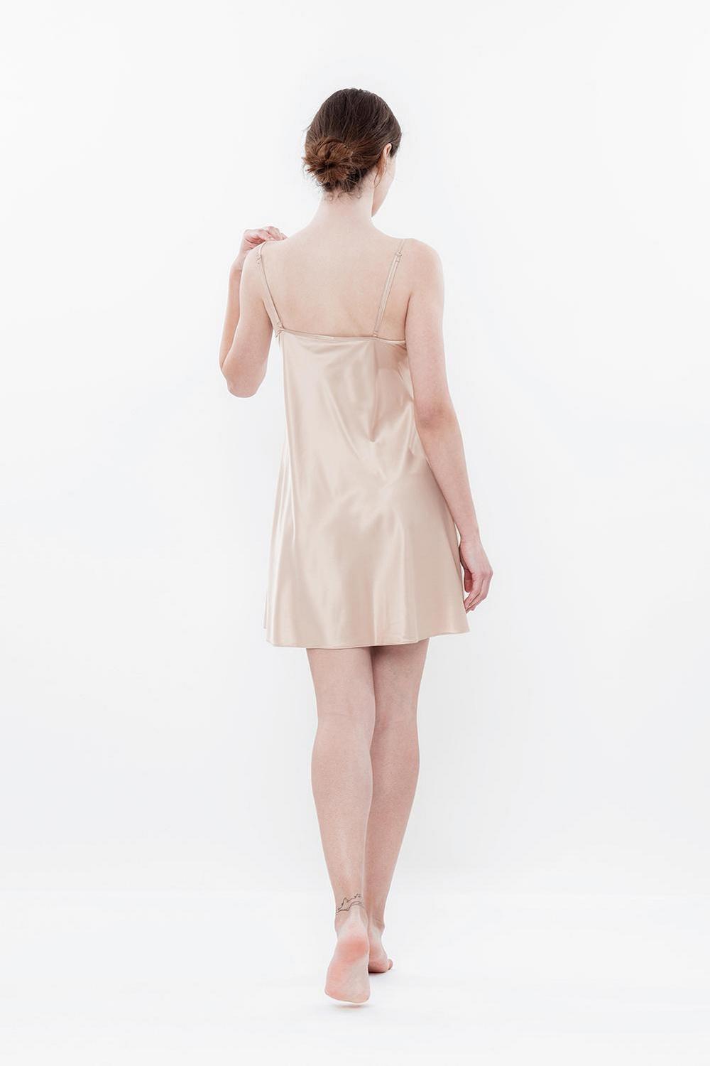 Сорочка из сатина S03198 beige