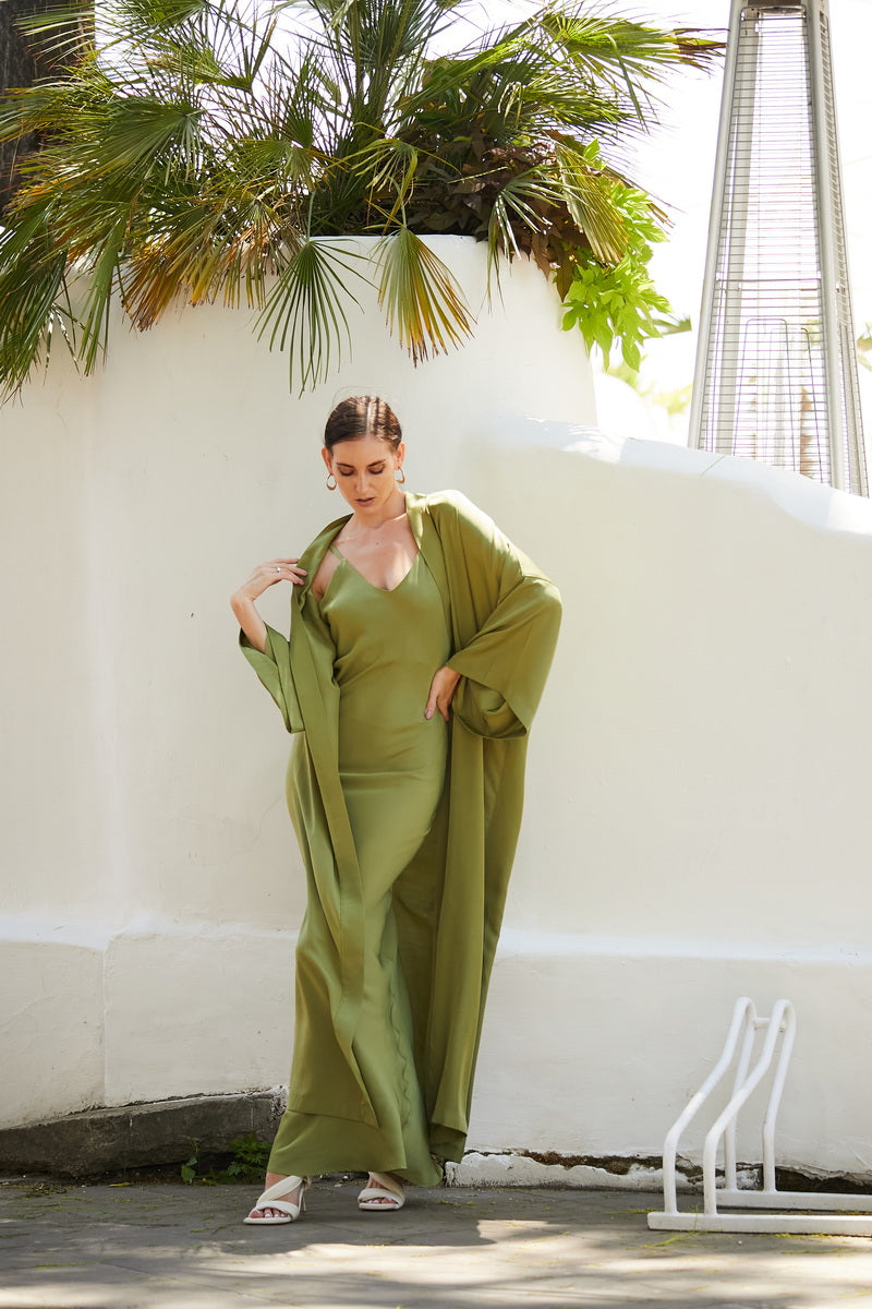 Шелковое платье-комбинация с хлопком Olivia SL0055-21-02