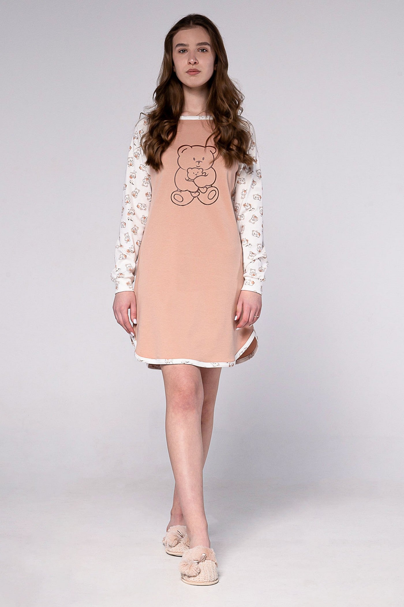 Хлпоковая сорочка с принтом 1326/1