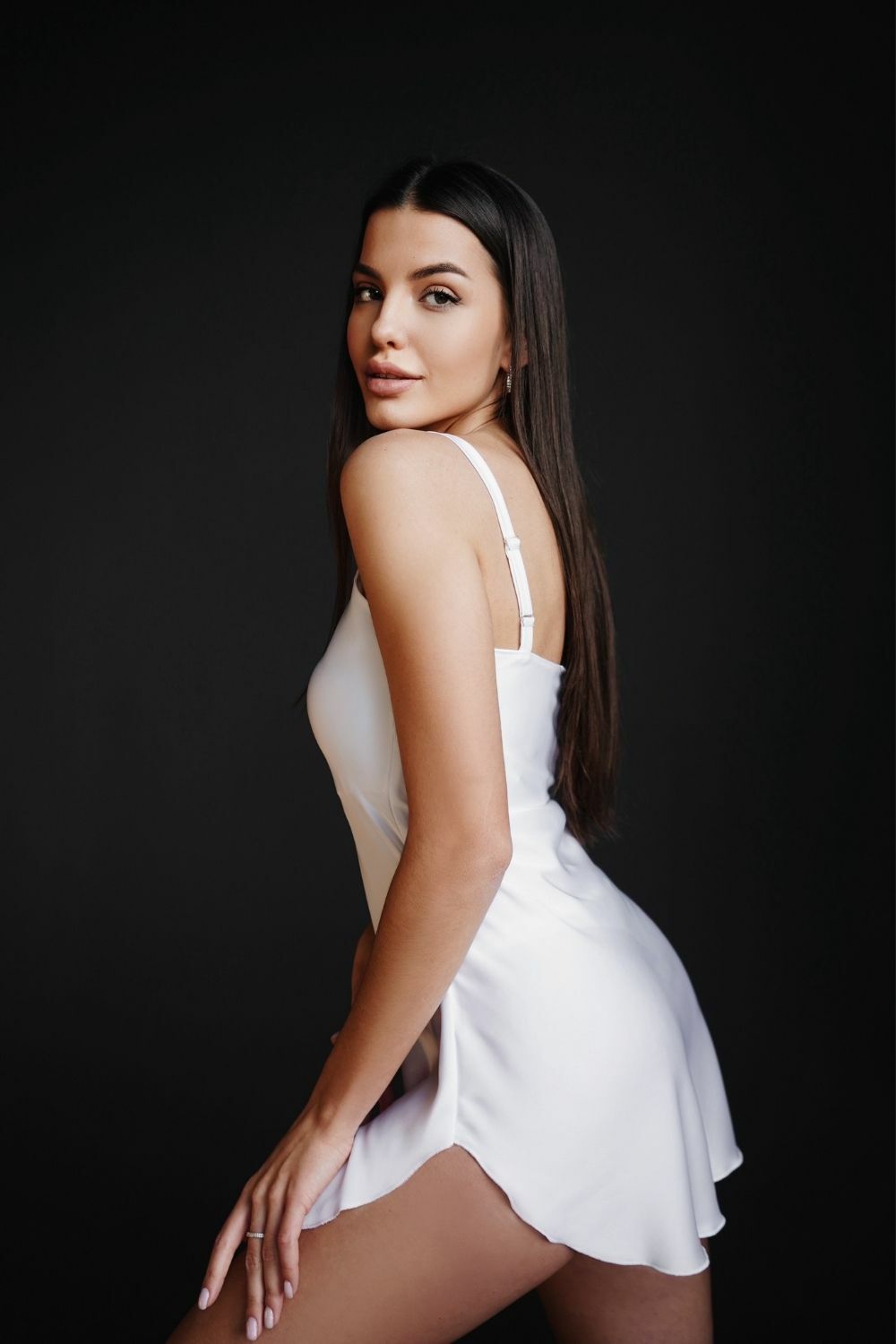 Ночная сорочка с бретелями White