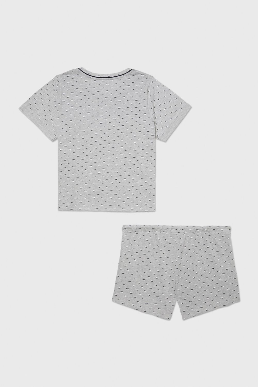 Хлопковая пижама с принтом 453047518 gray