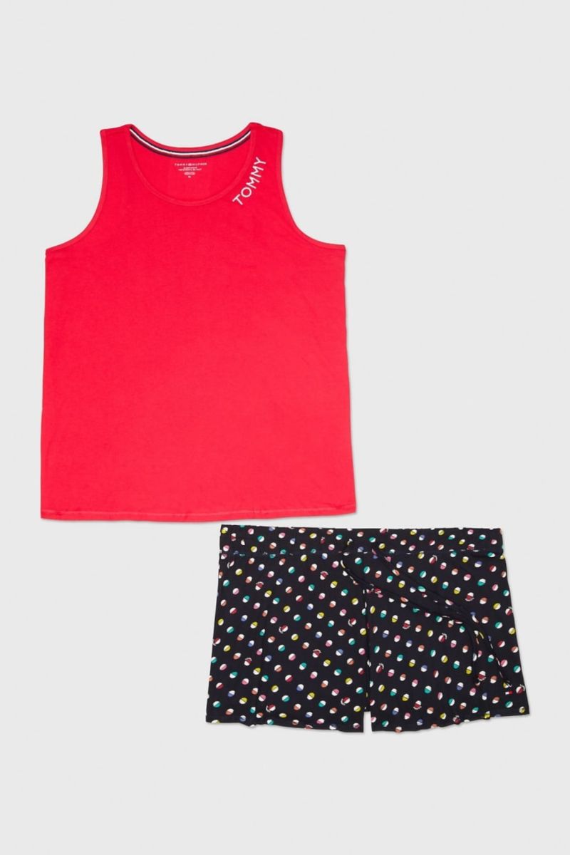 Хлопковая пижама с принтом 629304782 red/blue