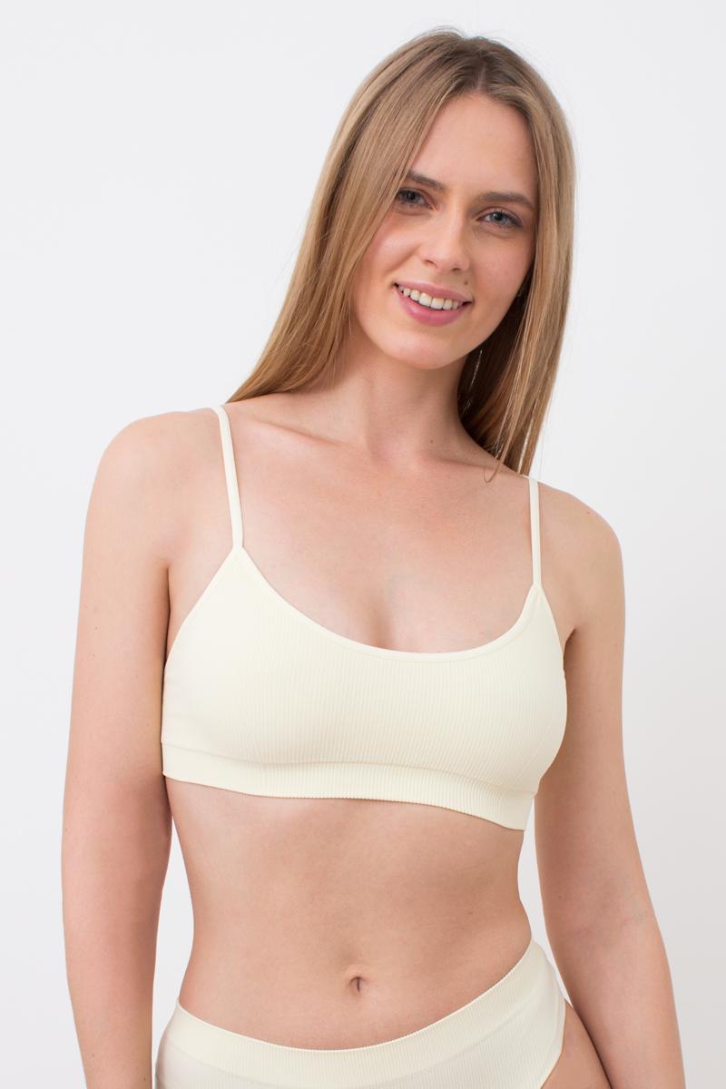 Безшовний бра-топ у рубчик 1010518 Cami Top Rib vanilla