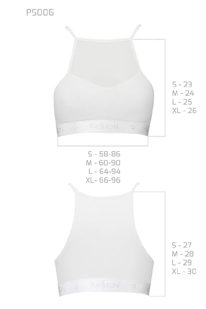 Спортивный топ с прозрачной вставкой PS006 white