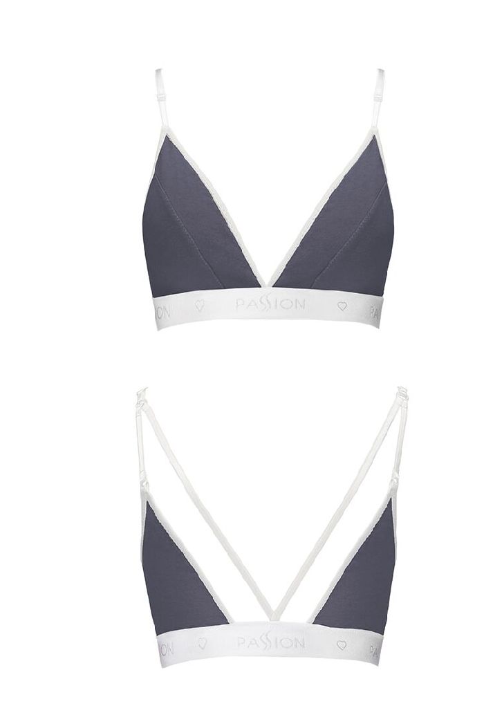 Спортивный бралет из хлопка PS007 dark grey