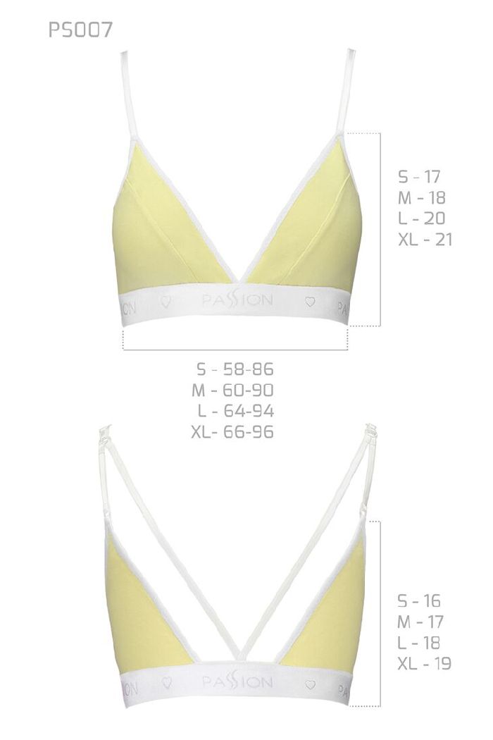 Спортивный бралет из хлопка PS007 yellow