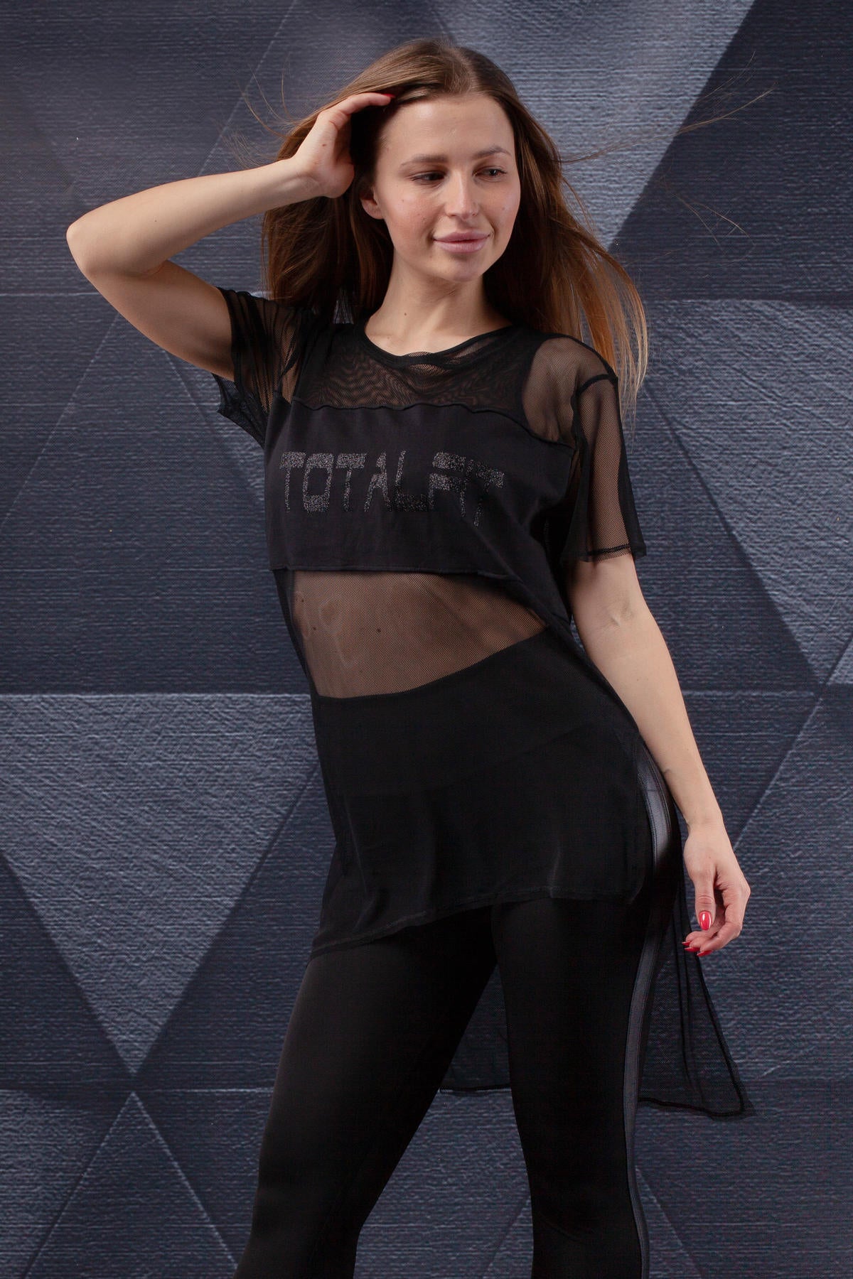 Спортивная туника из сетки D3-C10