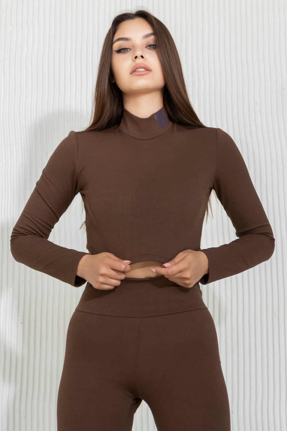 Кроп-топ в рубчик T422-TR57