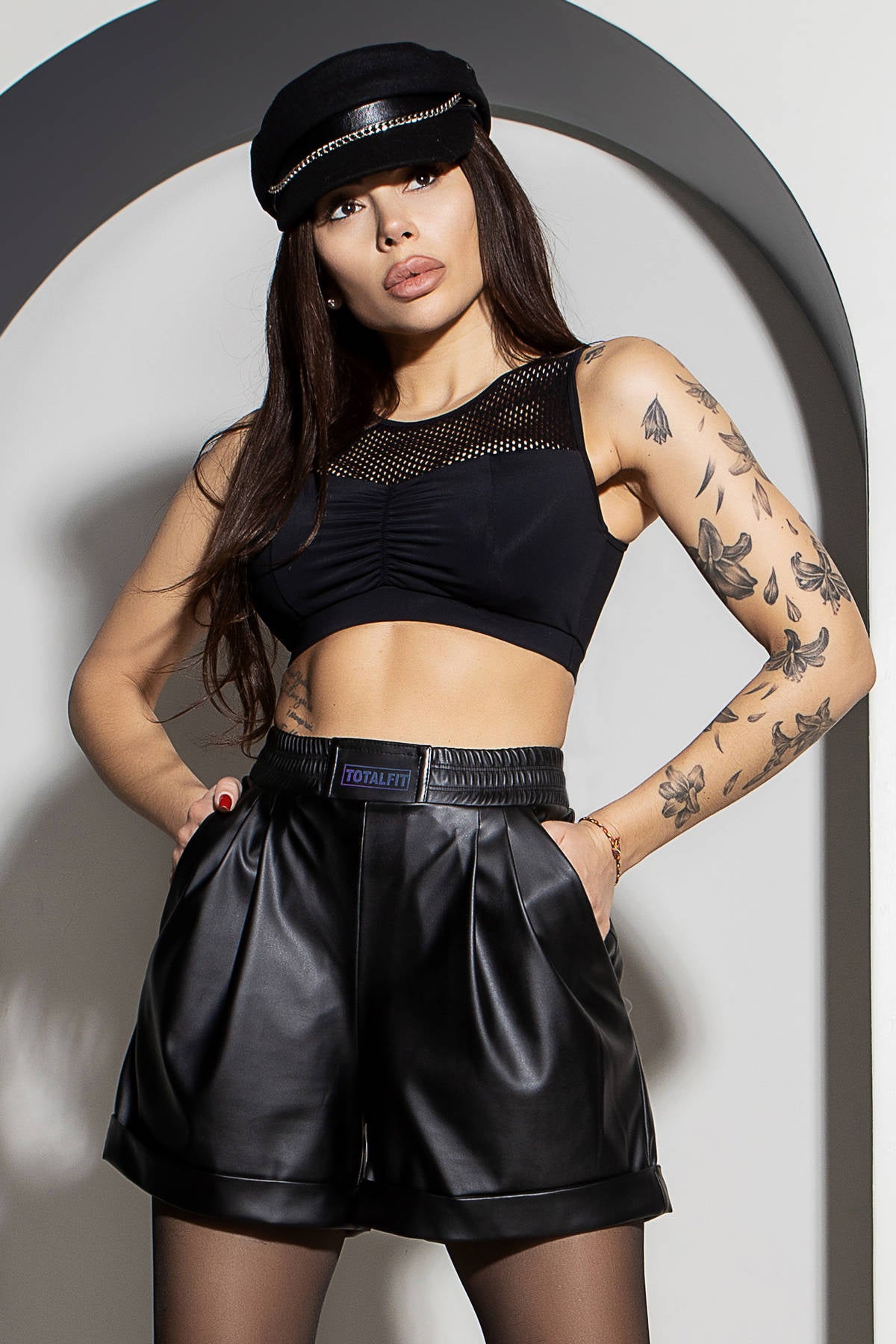 Спортивный топ с сеткой T110-C10