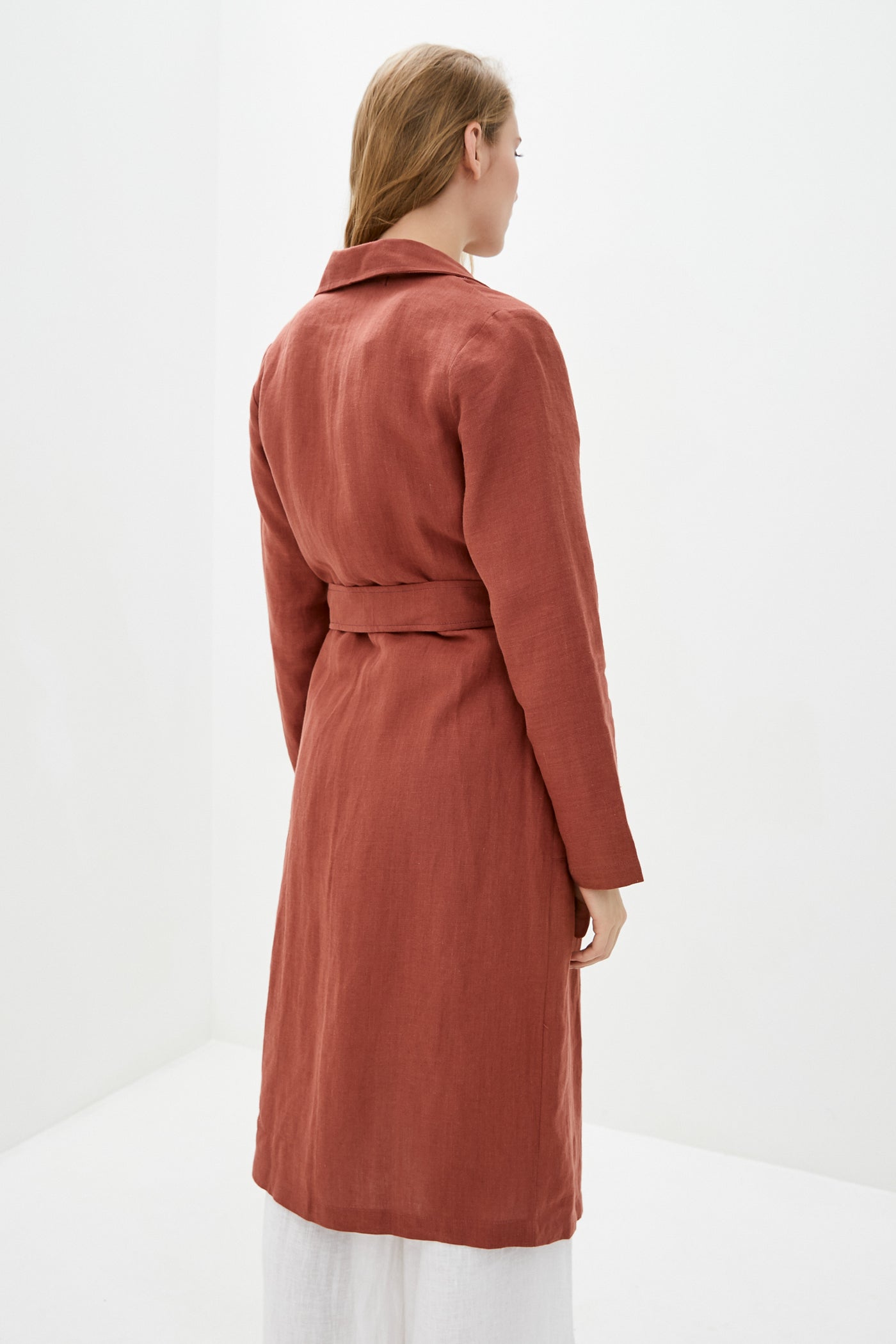 Льняной тренч 211 Terracotta