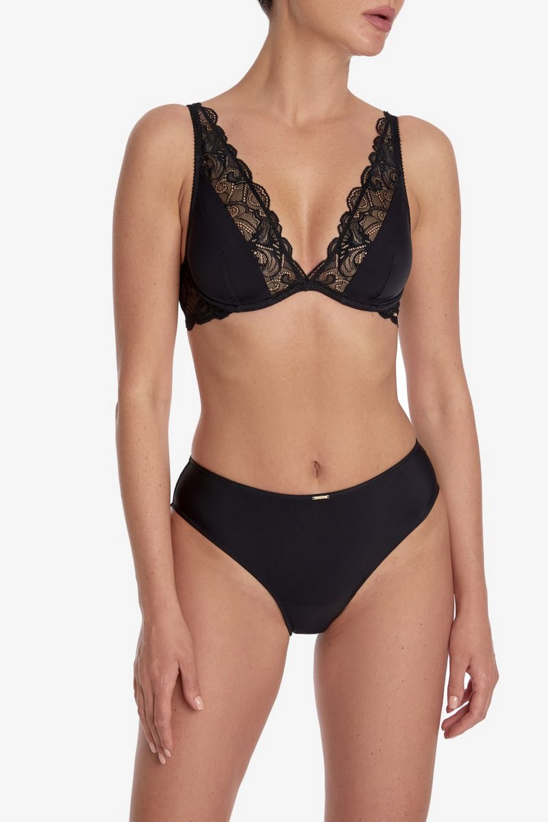 Трусики слип с кружевом Лас Вентас Т88 black