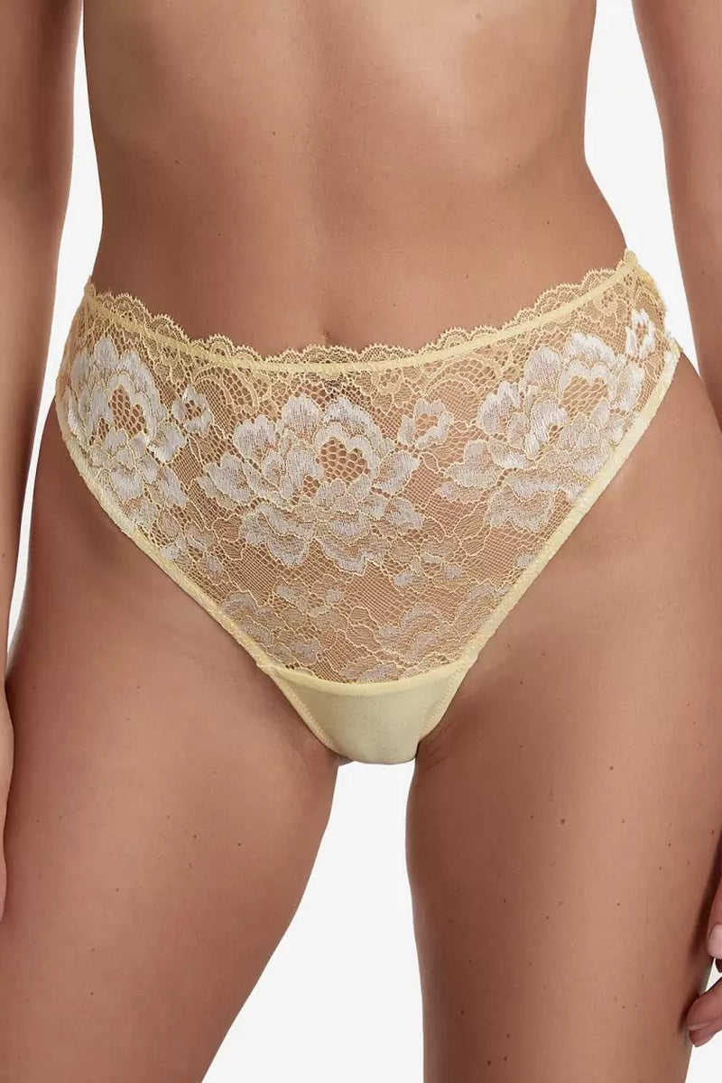 Кружевные трусики бразилиана Монпасье С176 lemon