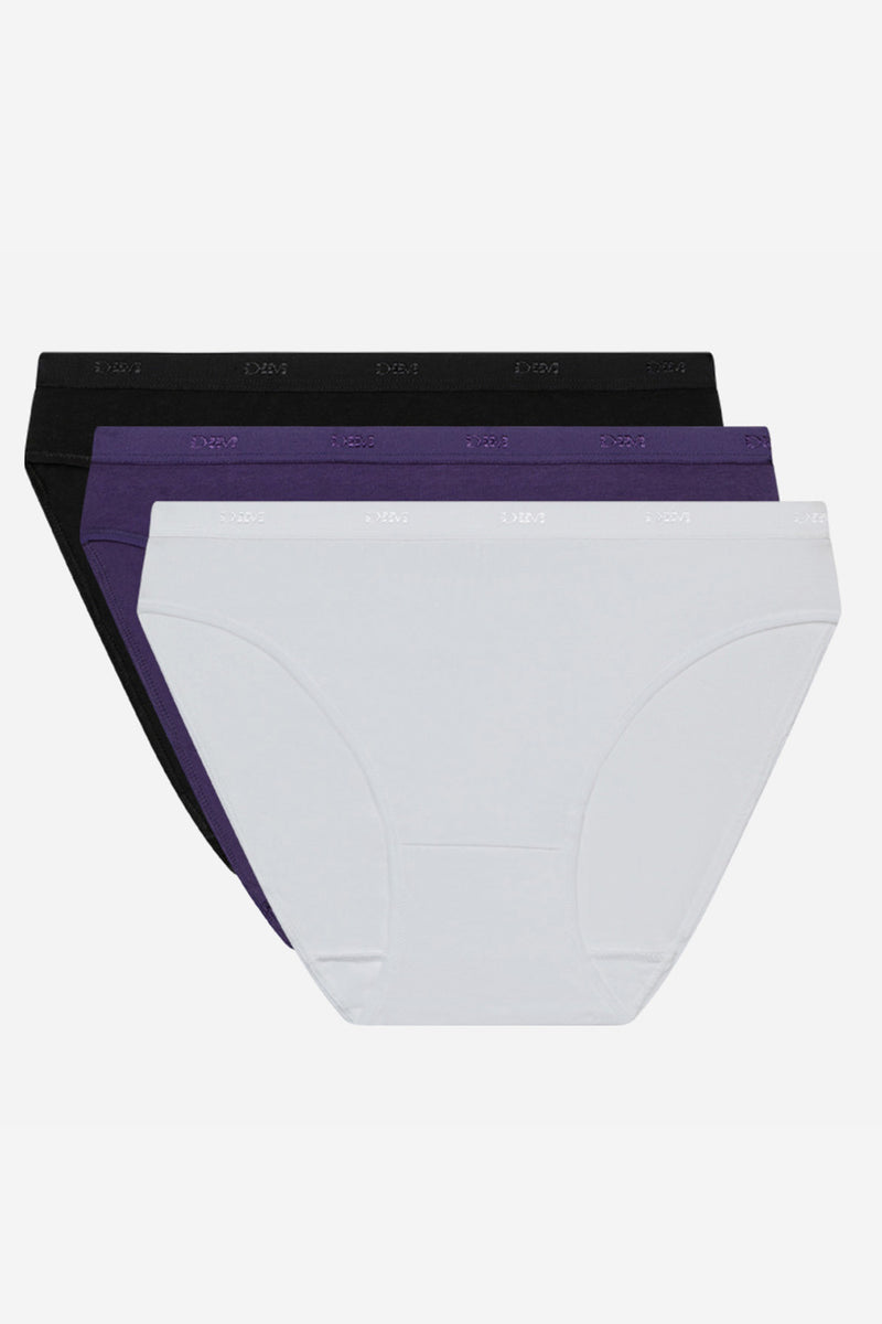 Хлопковые слипы 4H00 Les Pockets EcoDim (3 шт.) blanc/violet/noir