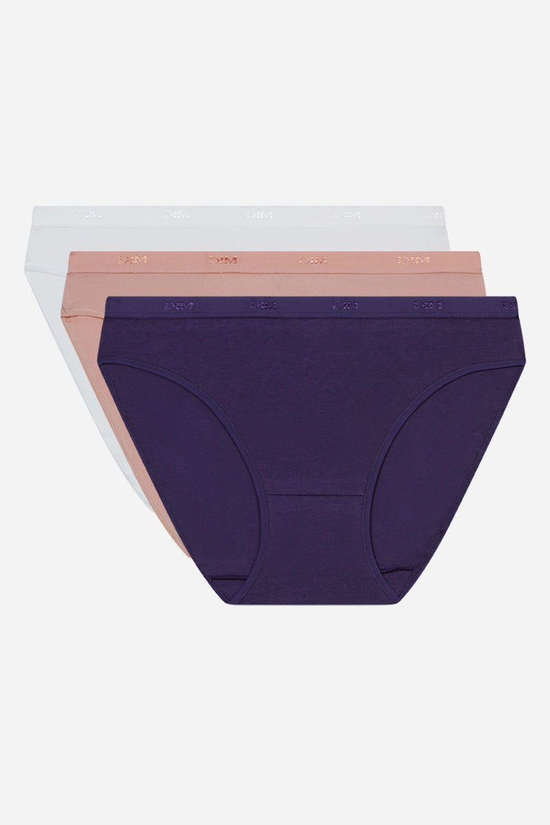 Хлопковые слипы 4H00 Les Pockets EcoDim (3 шт.) violet/beige/blanc