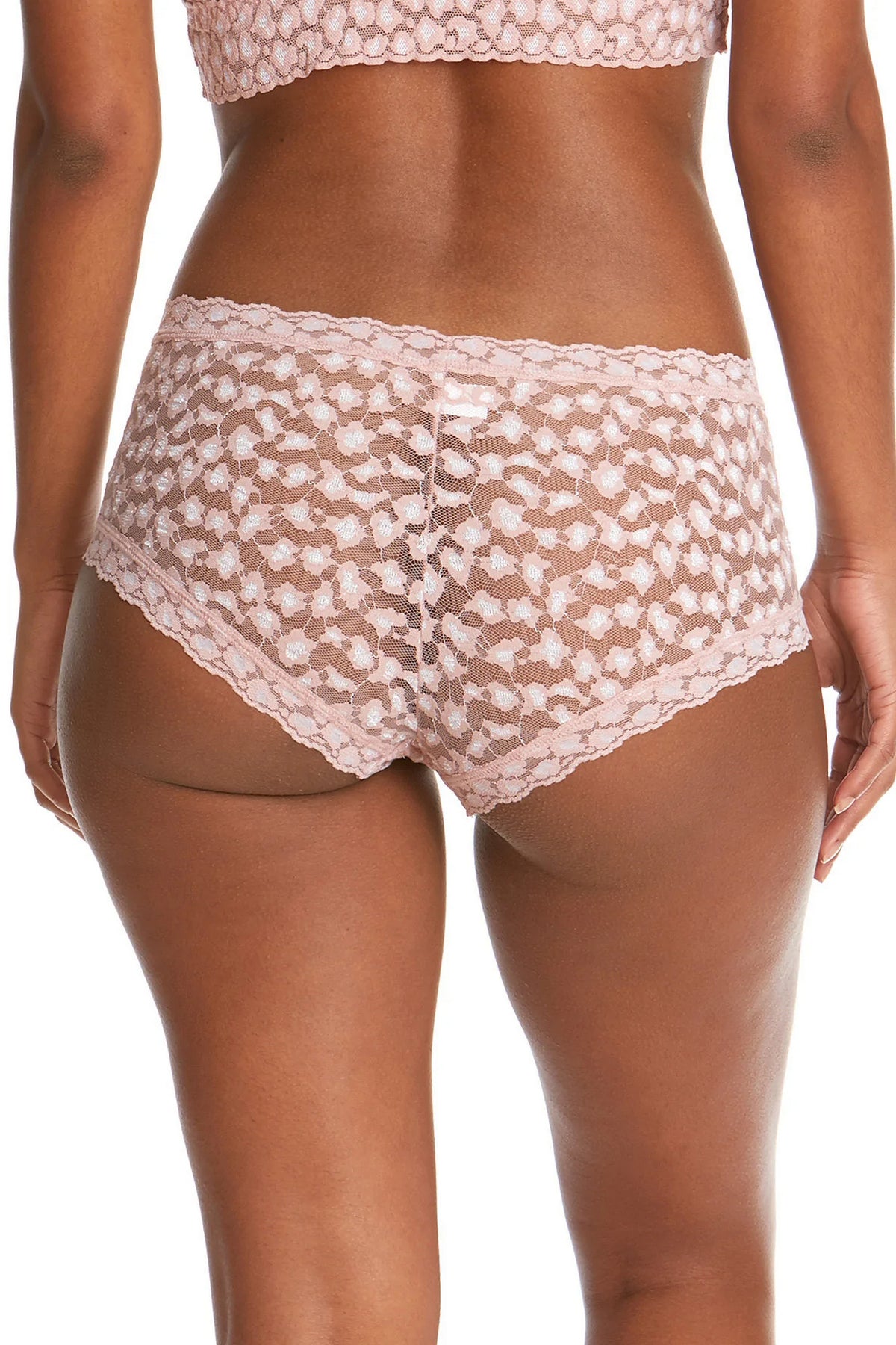 Кружевные шортики 7J1201P Cross-Dyed Leopard desert rose/white