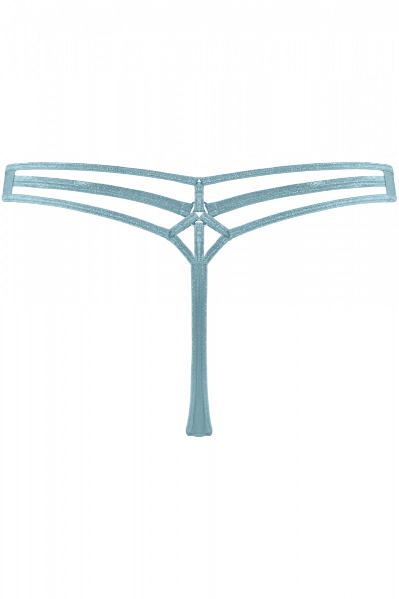 Трусики стринг с люрексом 35082 shining blue/silver