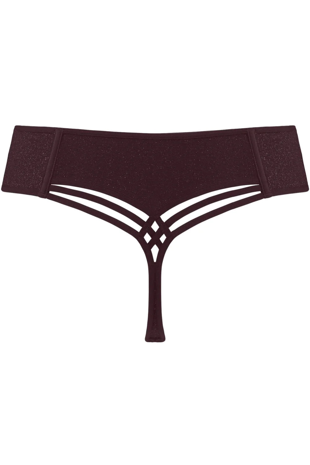 Трусики стринг с люрексом 35532 aubergine/silver lure