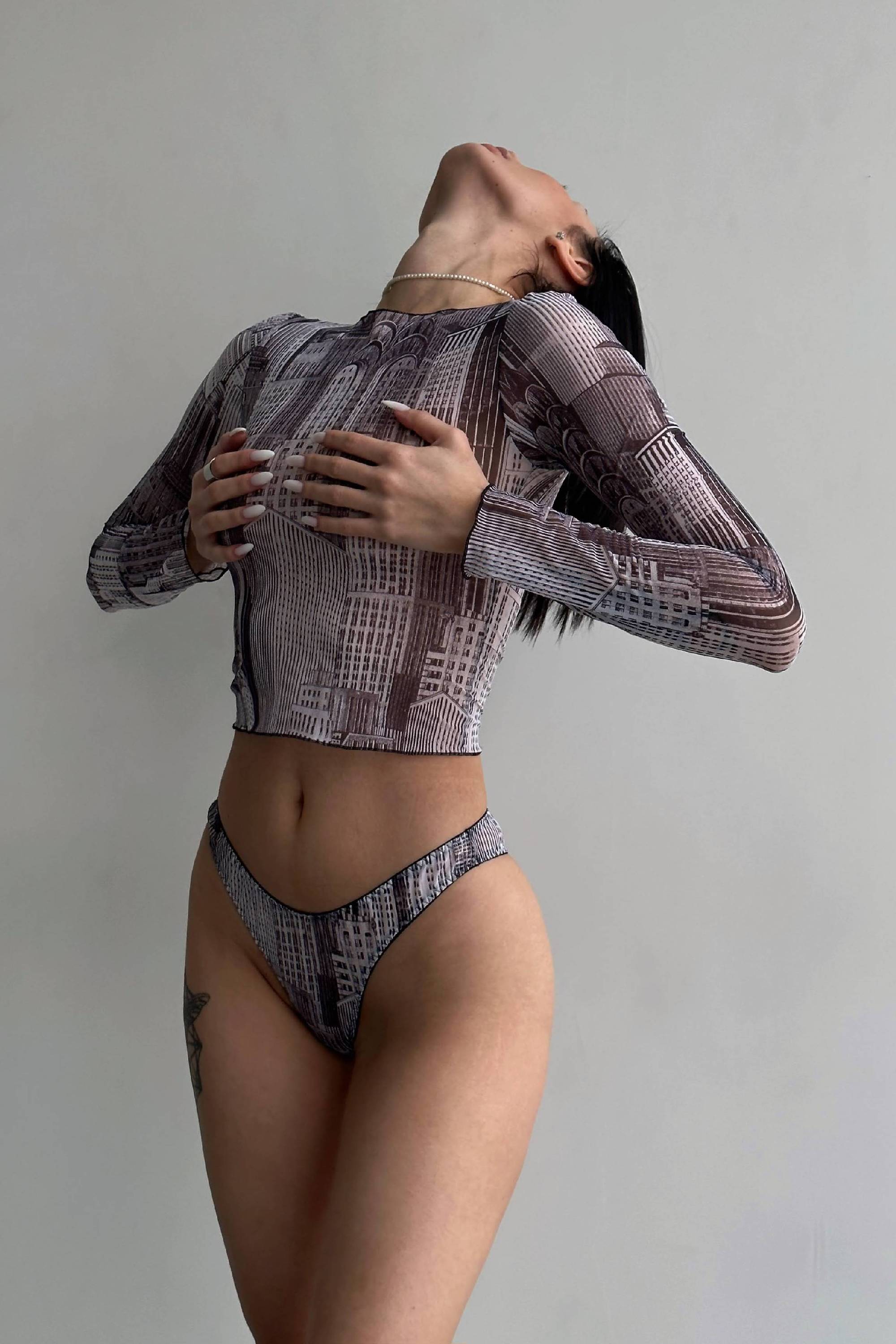 Трусики бразилиана из микросетки 20206899 Town