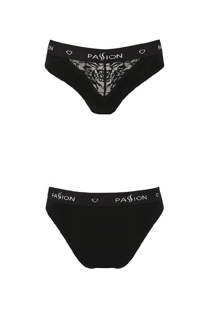 Трусики слип с кружевной вставкой PS001 black