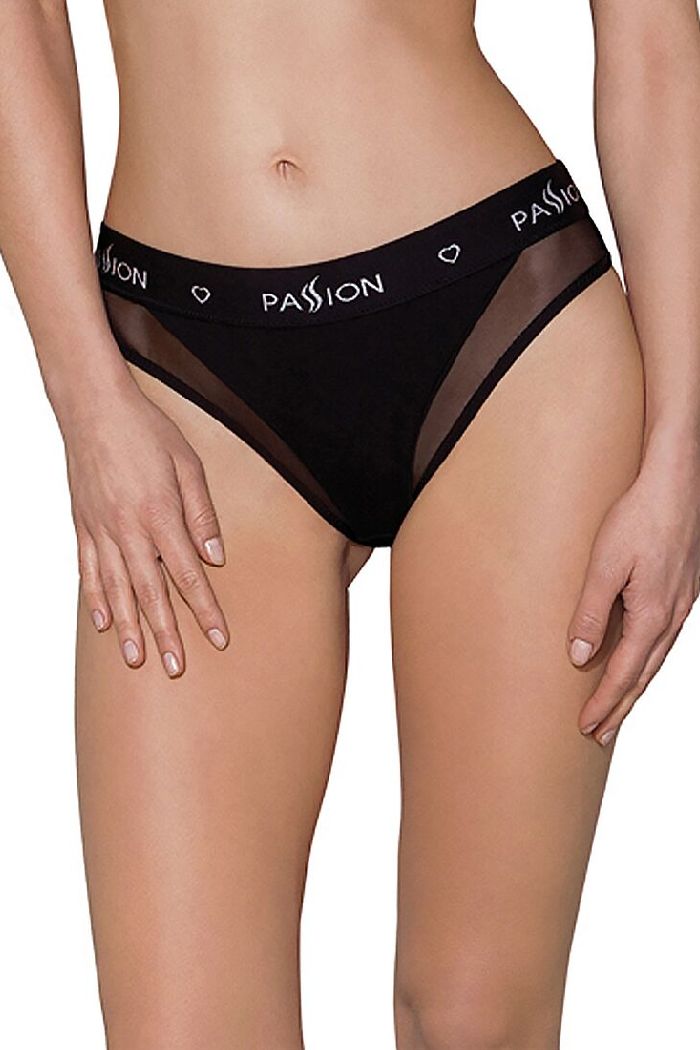 Трусики слип с прозрачной вставкой PS002 black