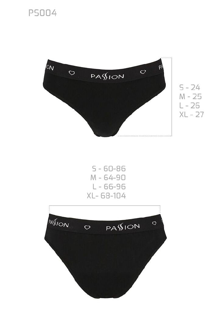 Трусики слип из хлопка PS004 black