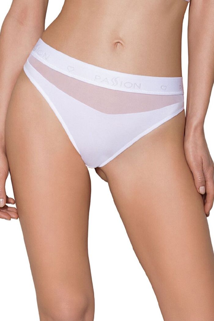 Трусики слип с прозрачной вставкой PS006 white