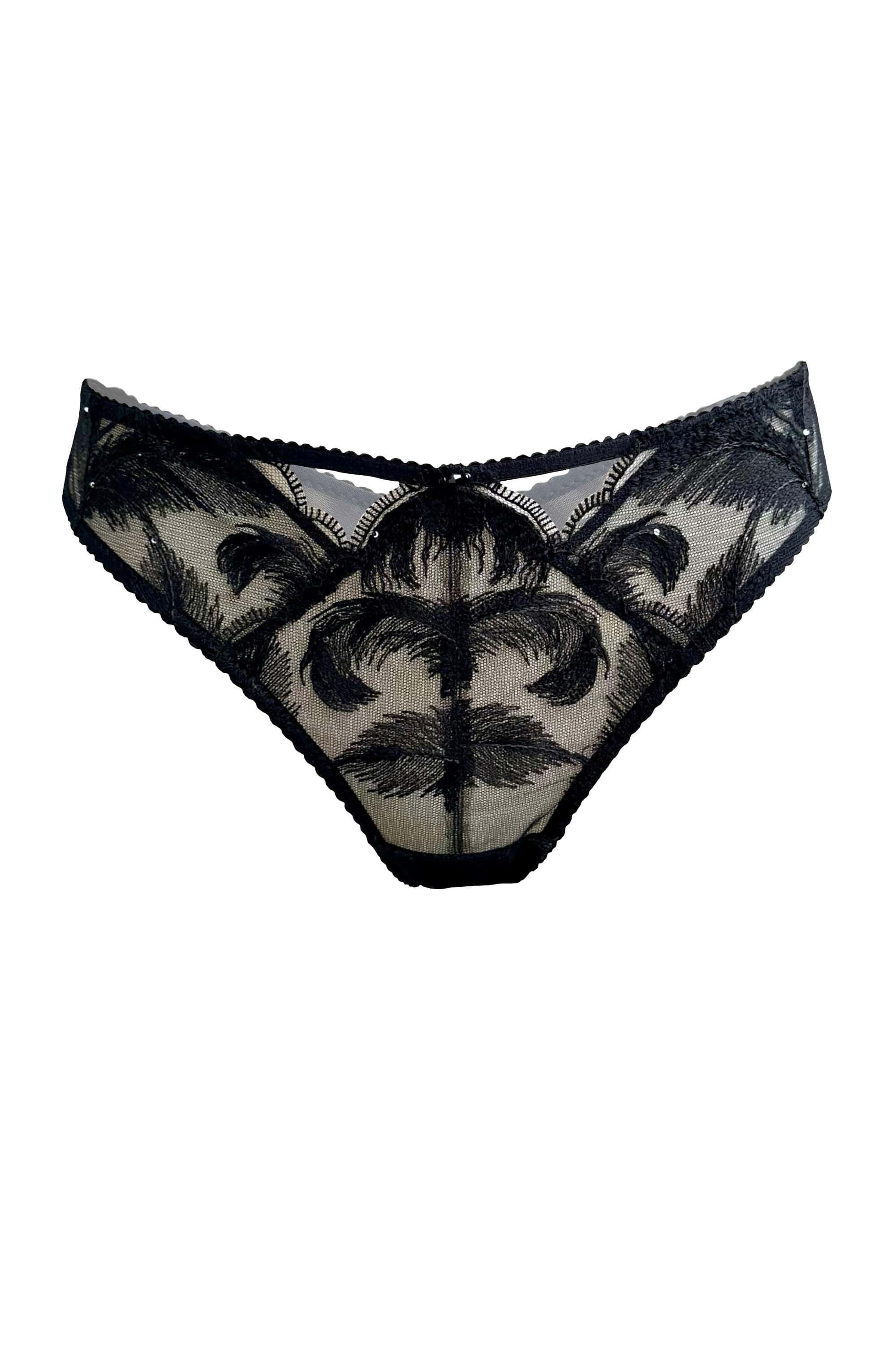 Трусики бразилиана с бисером Naomi L23005 black