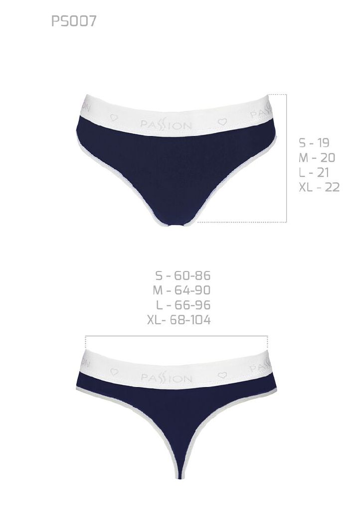 Спортивні трусики стрінги PS007 navy blue
