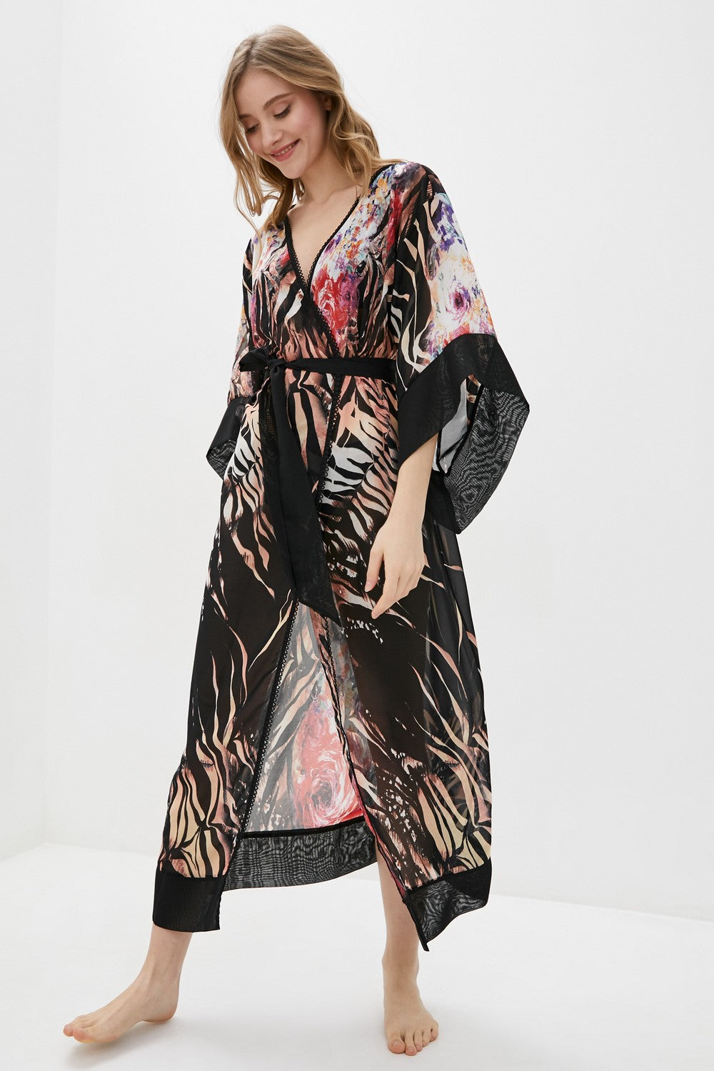 Пляжная туника из шифона ТТ-3411 zebra