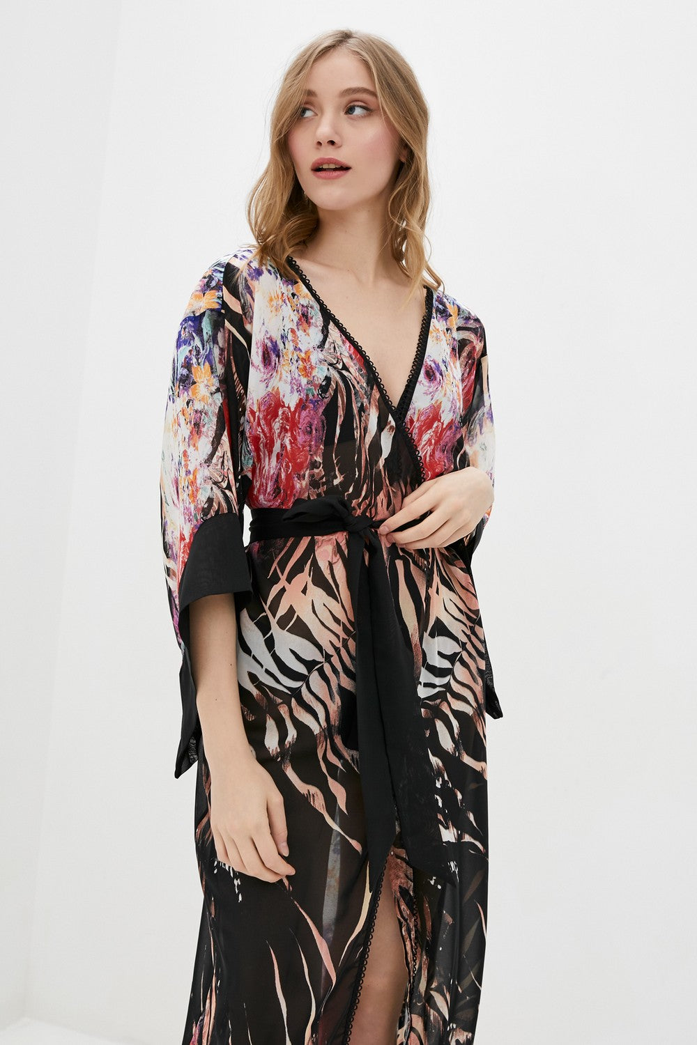 Пляжная туника из шифона ТТ-3411 zebra