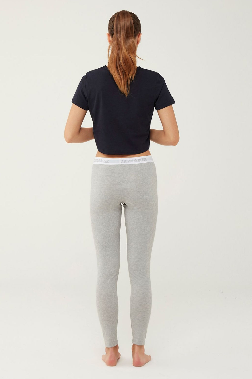 Леггинсы с брендированной резинкой 16605 grey melange