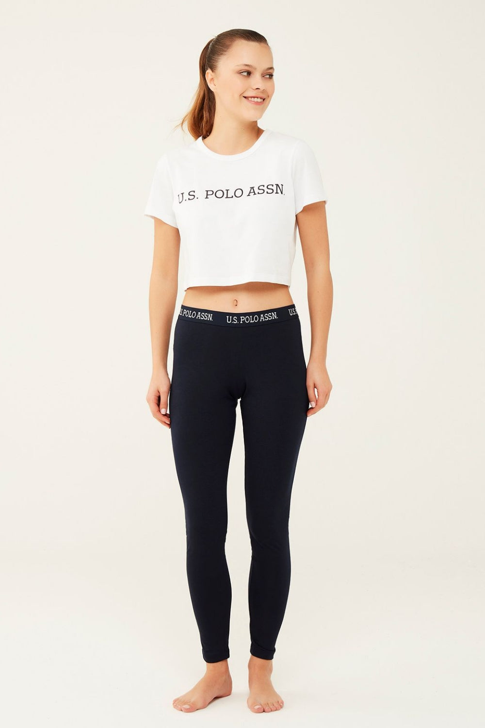 Леггинсы с брендированной резинкой 16605 navy