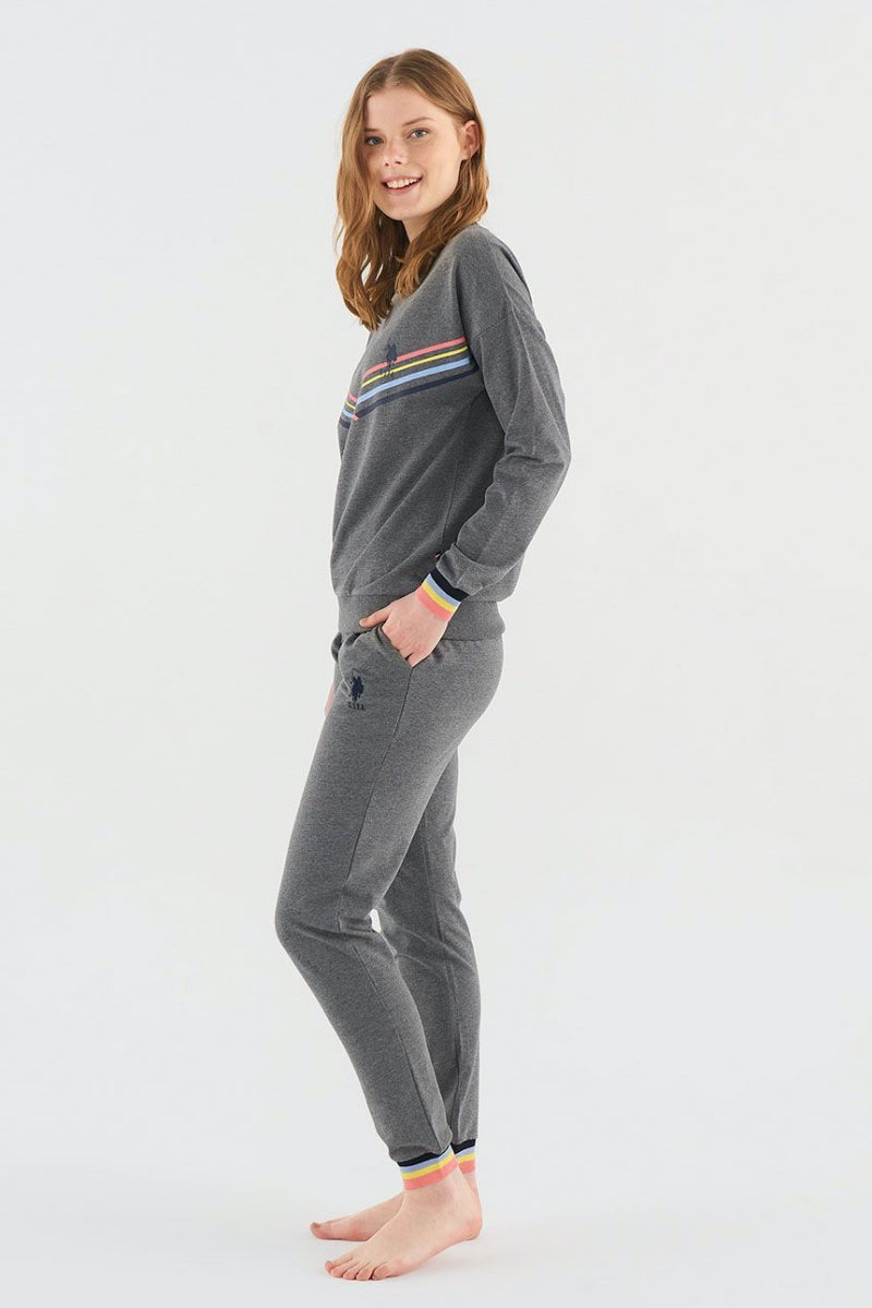 Хлопковая пижама с принтом 16813 anthracite melange