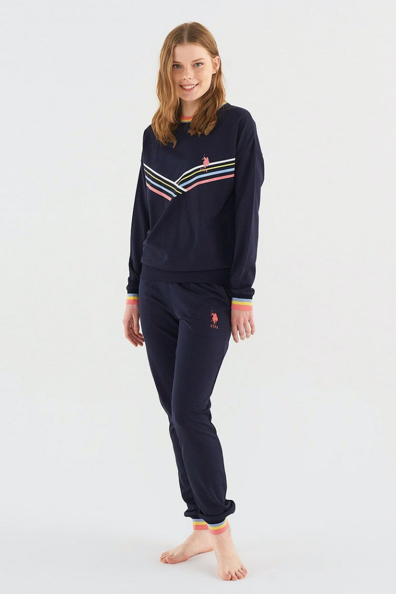 Хлопковая пижама с принтом 16813 navy