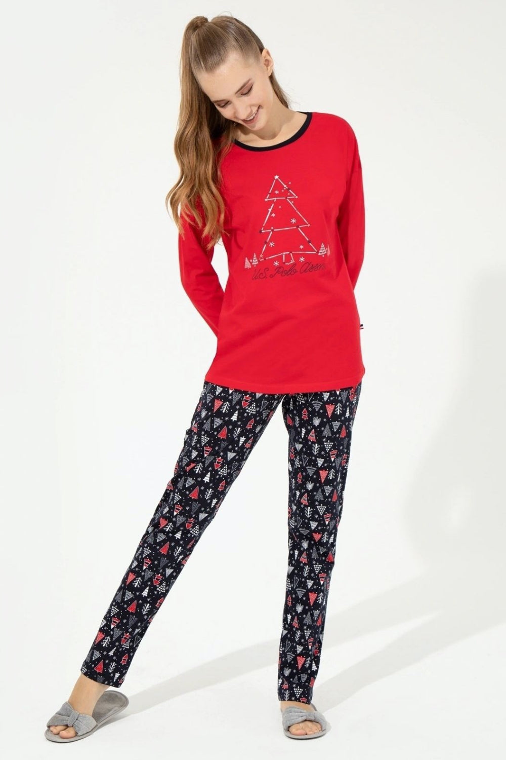 Хлопковая пижама с принтом 16826 red