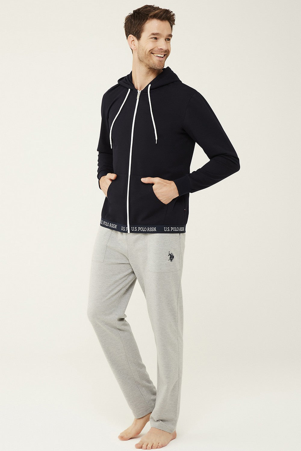 Мужская толстовка с капюшоном 18469 dark blue