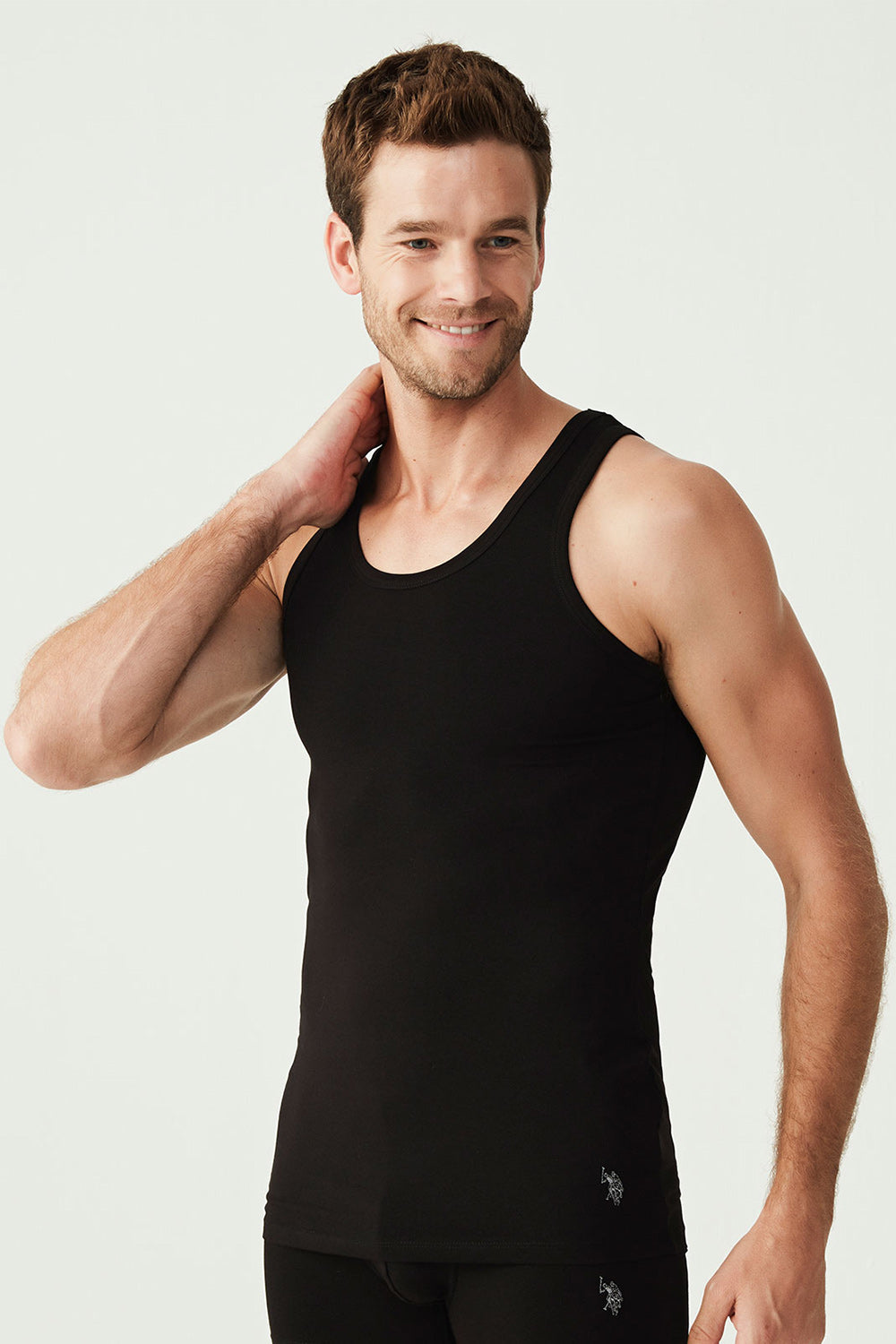 Мужская майка на широких бретелях 80189 black (2 шт.)