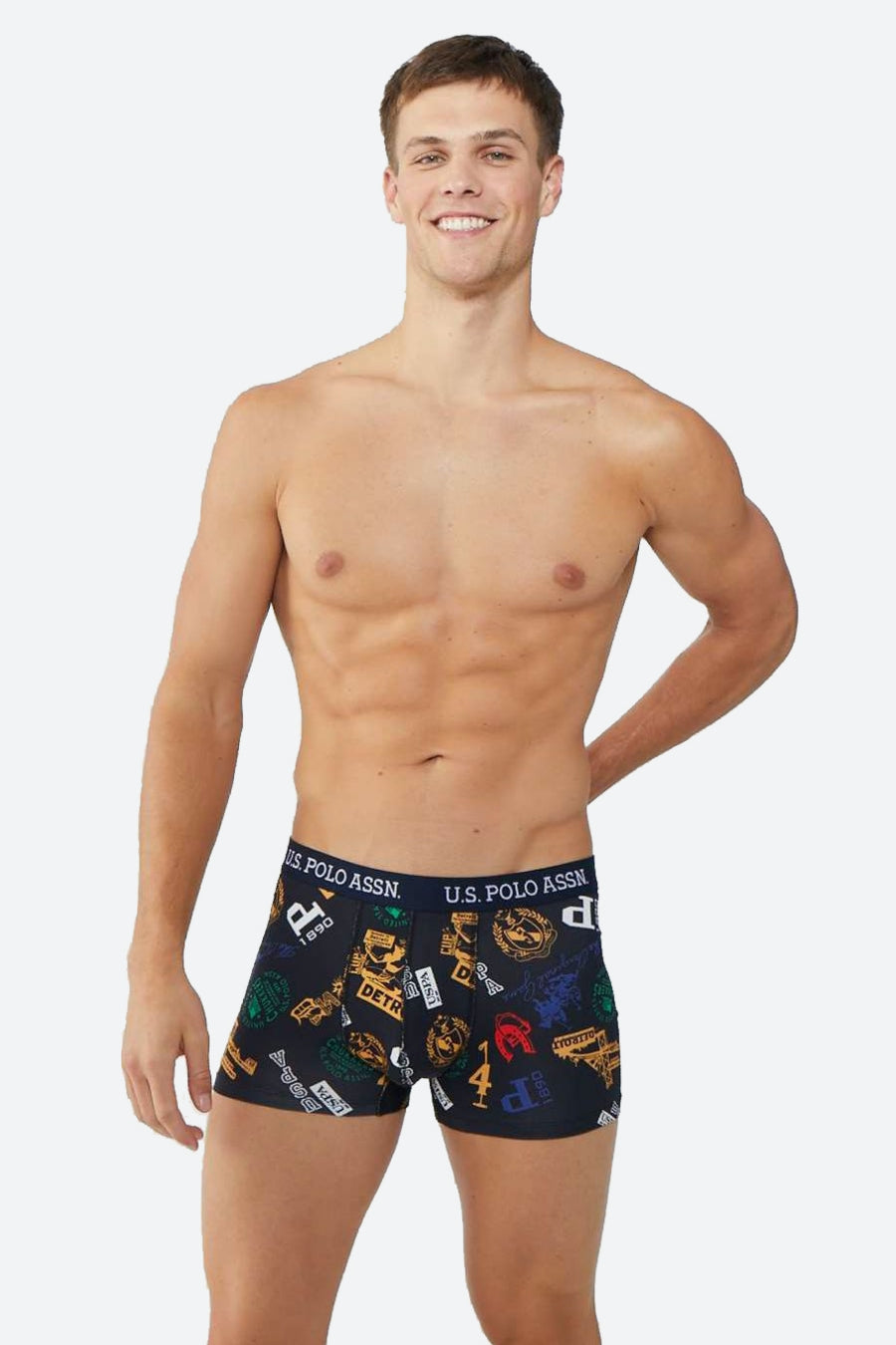 Мужские трусы шорты 80476 printed/navy (2 шт.)