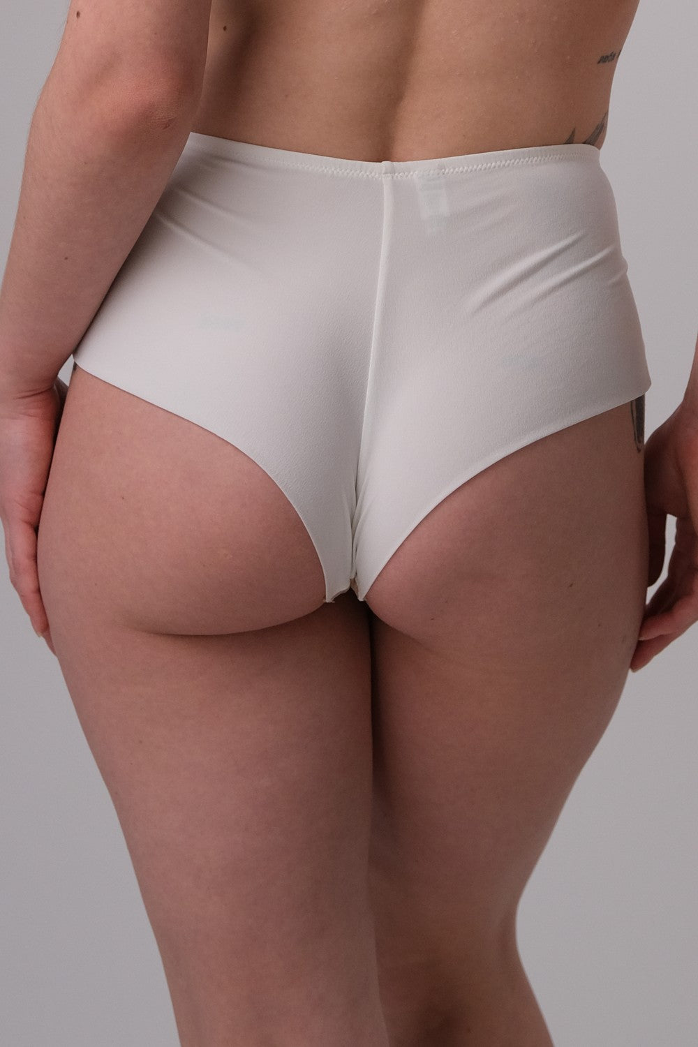 Высокие трусики слип с кружевом SH12 INS white