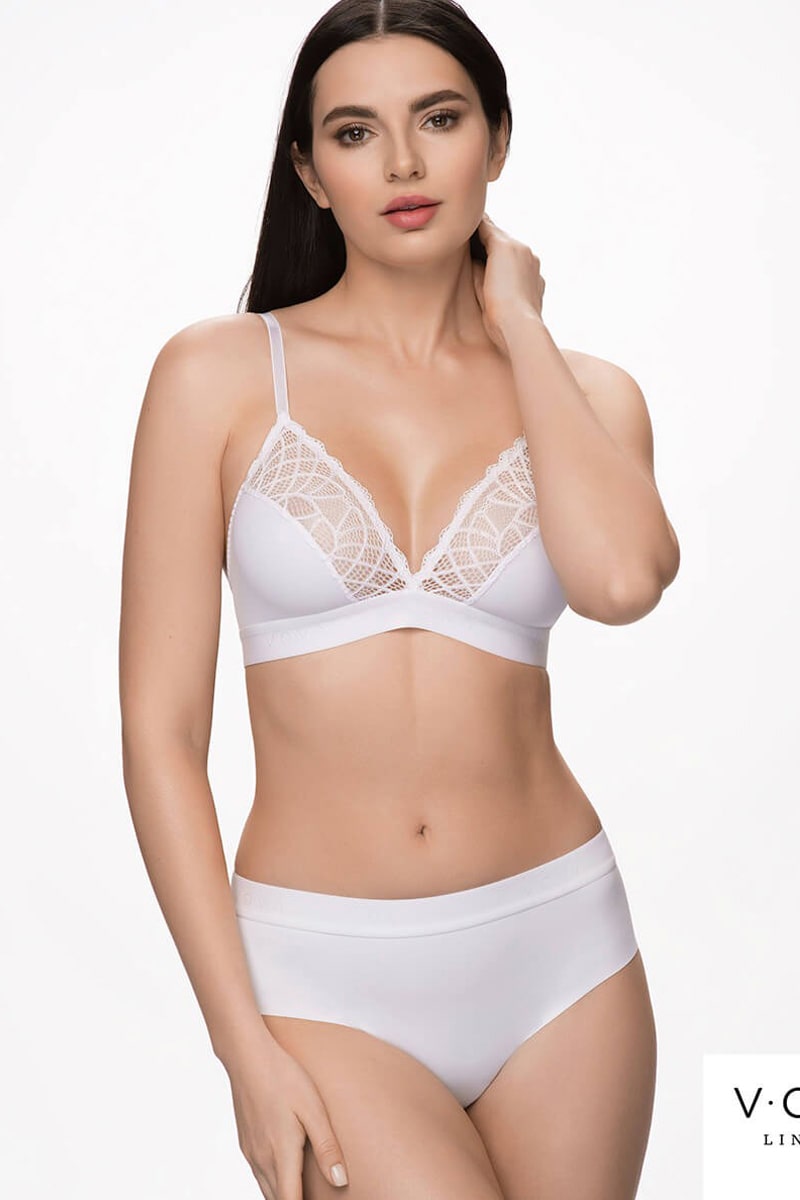 Мягкий бюстгальтер с кружевом V24115 Liza white