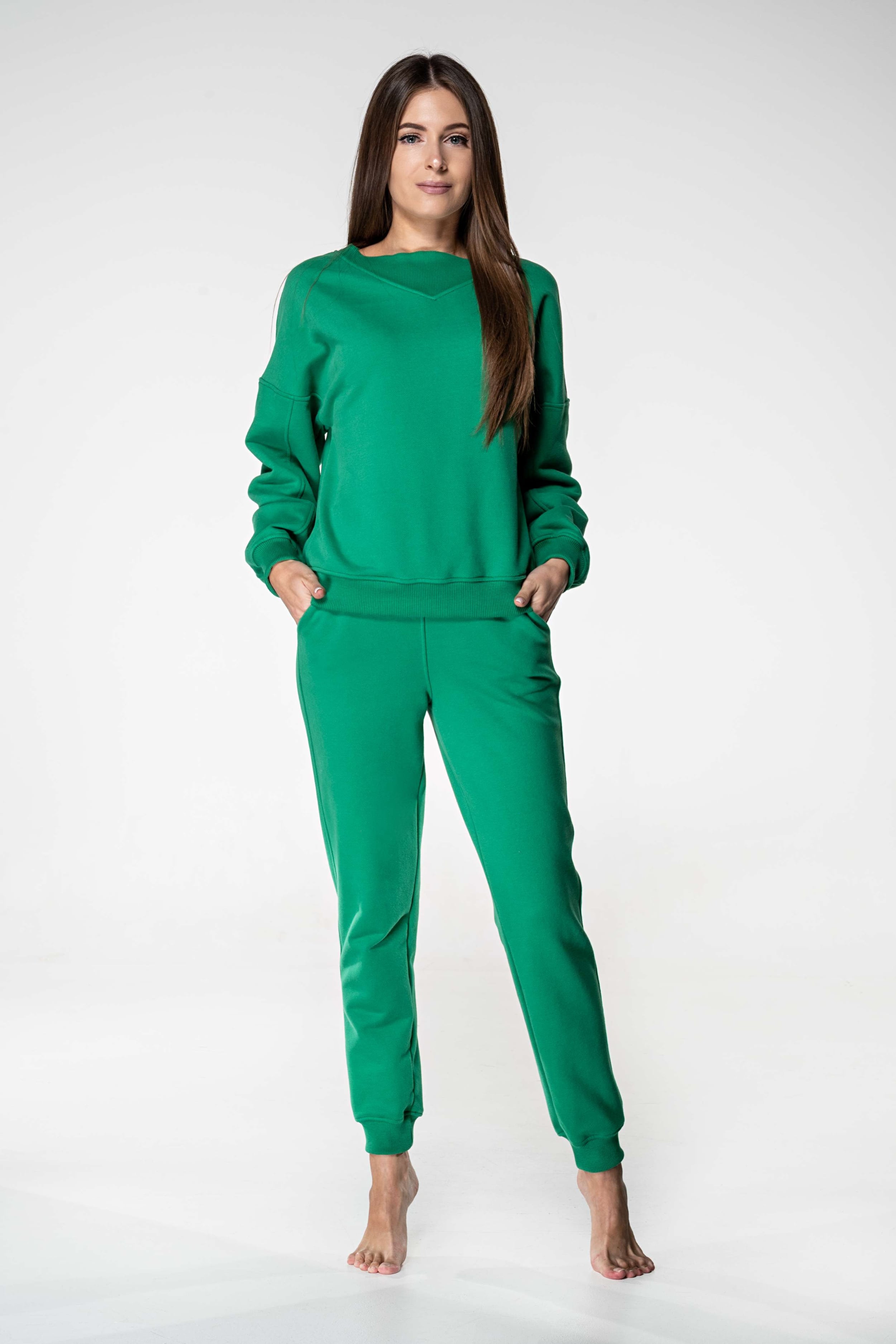 Хлопковый комплект с брюками 1118 green