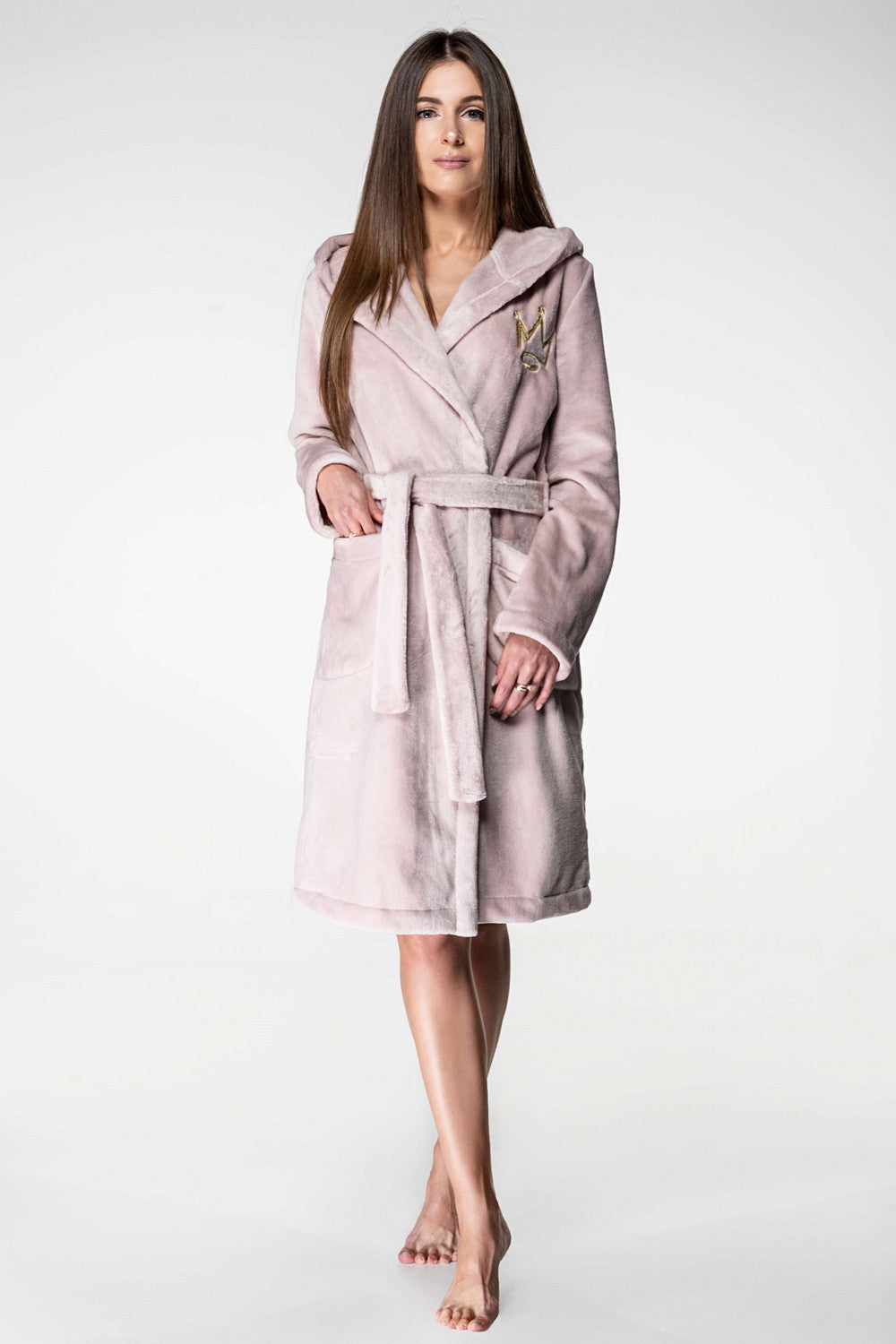 Халат с накладными карманами 1129 powder