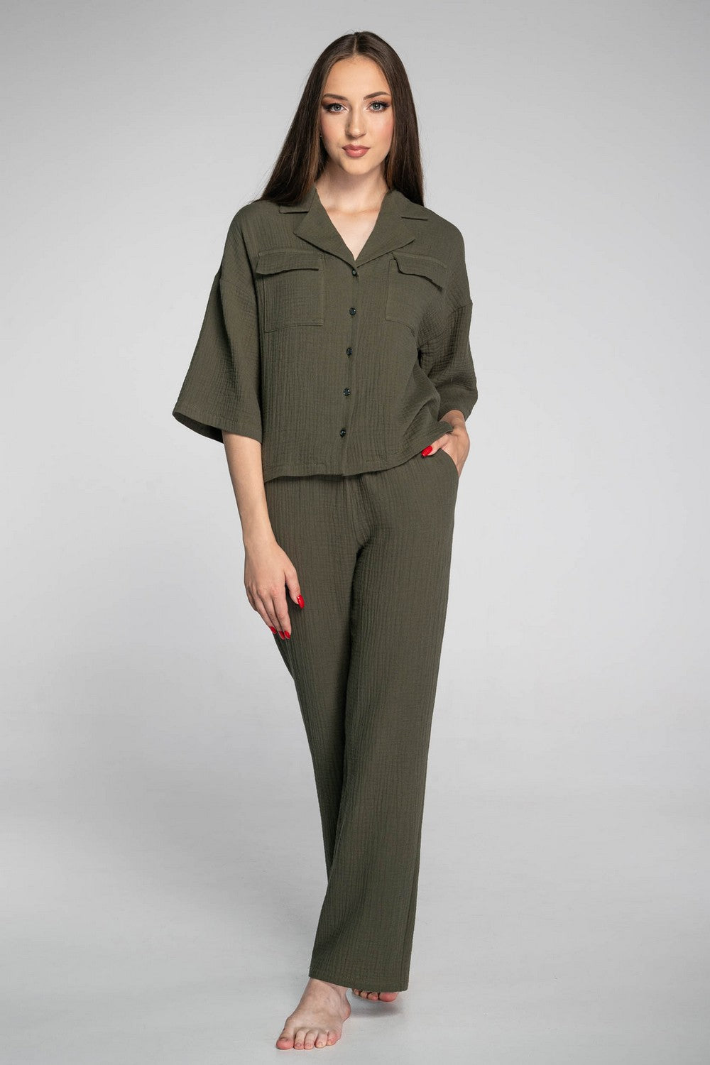 Муслиновый комплект для дома 1203 olive