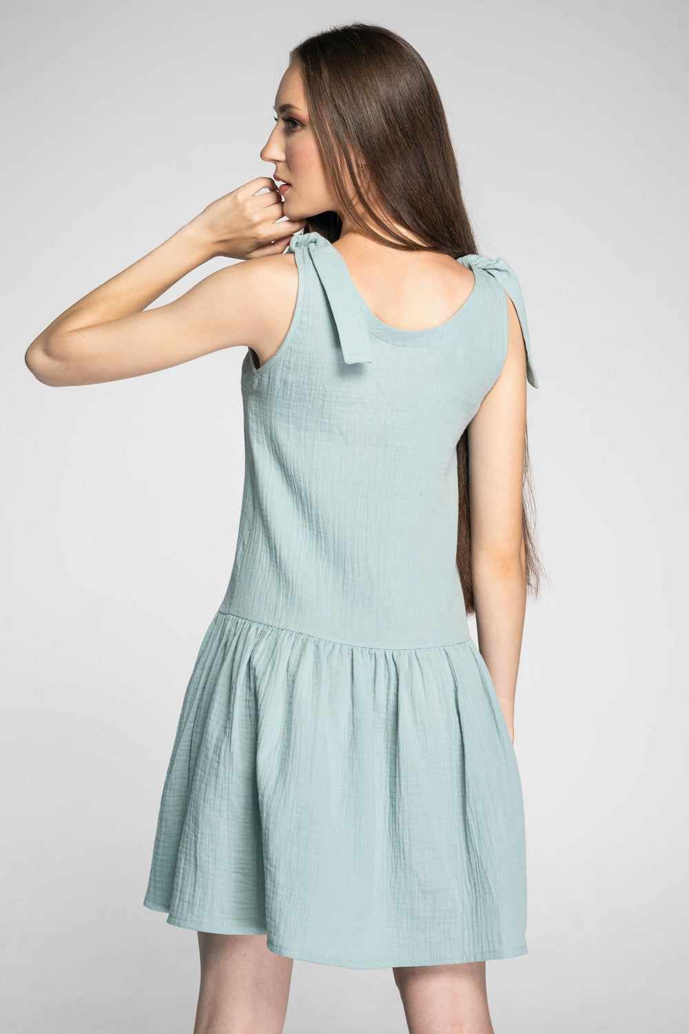 Хлопковое платье на пуговицах 1210 olive