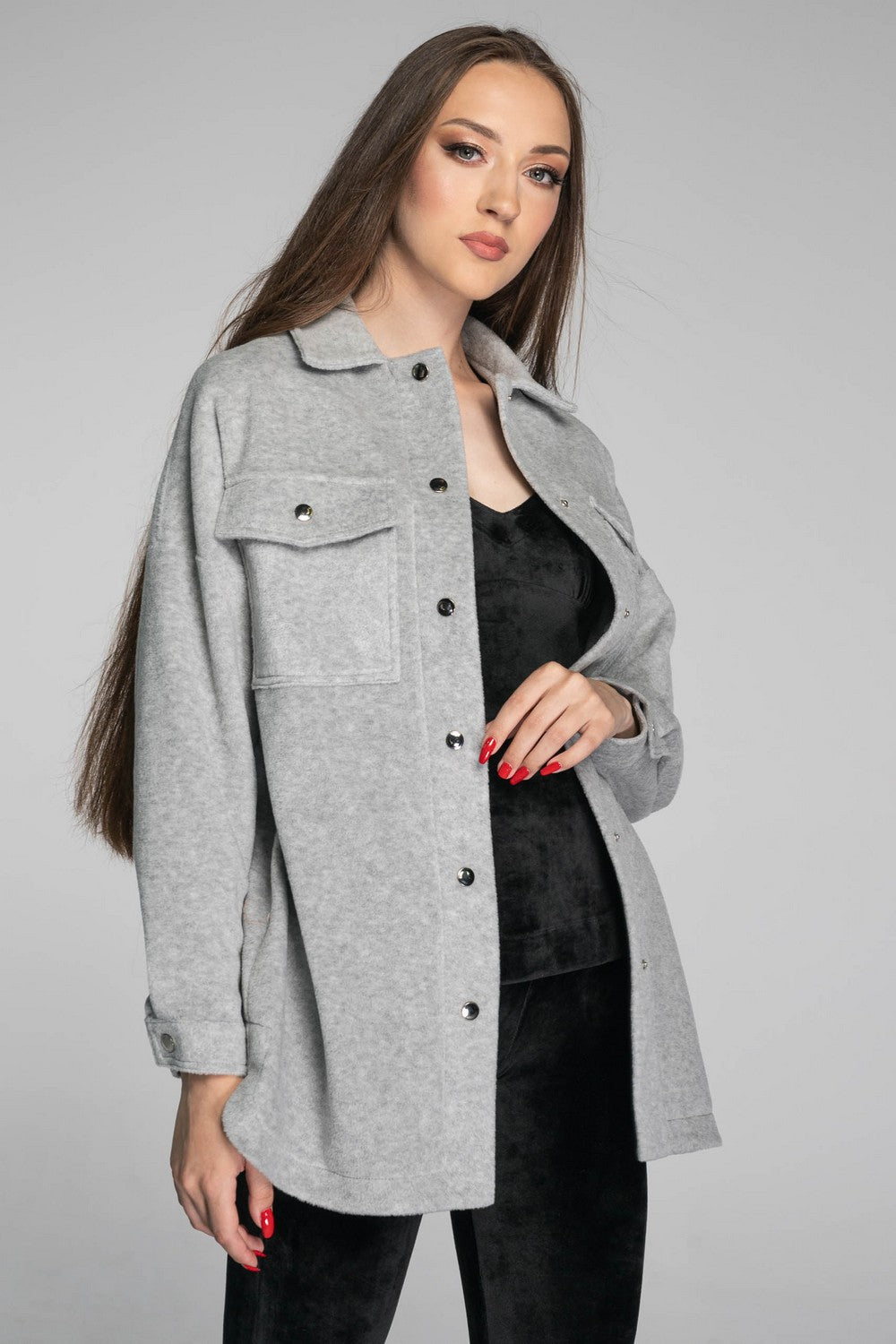 Рубашка на кнопках 1217 gray